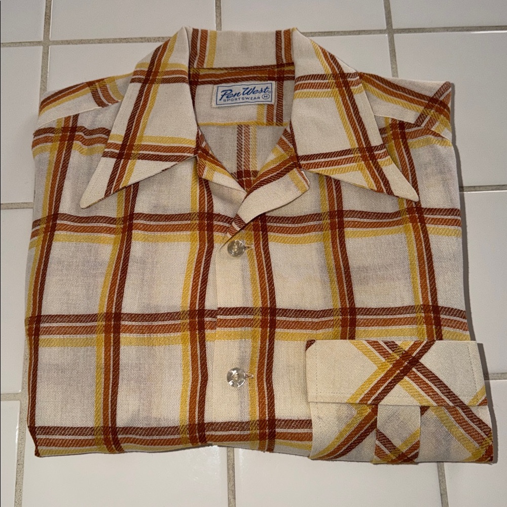 Pen West by Pendleton short  sleeve shirt  button down M 🐈‍⬛